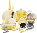 GreenLife 16 Piece Nonstick Cookware Set, Soft Grip Non-Toxic PFAS-Free Ceramic by GreenLife