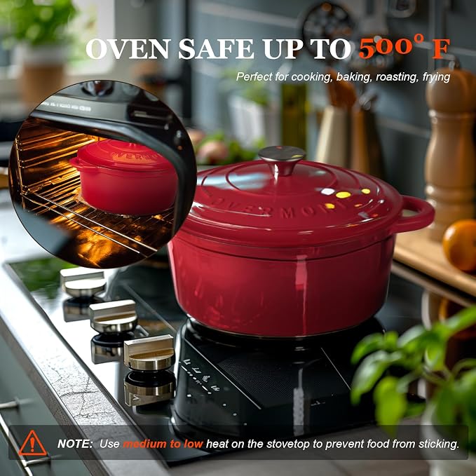 Overmont Enameled Cast Iron Dutch Oven - Image 4