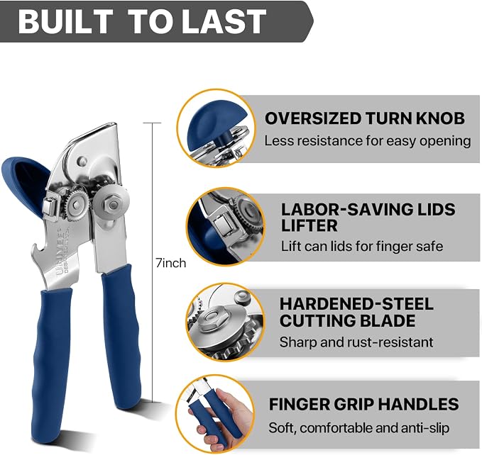 Can Opener Manual Heavy Duty, UHIYEE Hand Held Can Openers - Image 2
