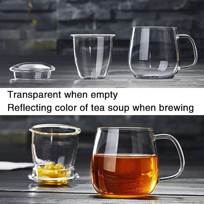 DOPUDO Glass Teacups 4 Pack Glass Tea Cup - Image 3