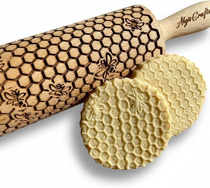 BEEHIVE Embossing Rolling Pin by ALGISCRAFTS