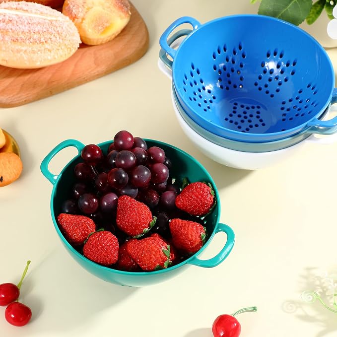 Baderke 4 Pack Mini Colander for Kitchen Plastic Berry Strainer - Image 5