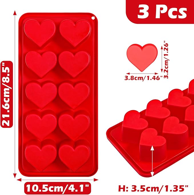 Webake Heart Ice Cube Molds, 10-Cavity Heart Shaped Silicone Molds - Image 3