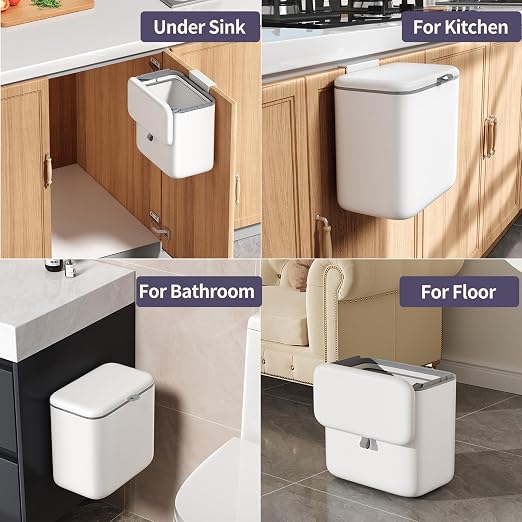 Compost Bin Kitchen for Countertop or Under Sink, 2.6 Gallon Hanging Small - Image 9