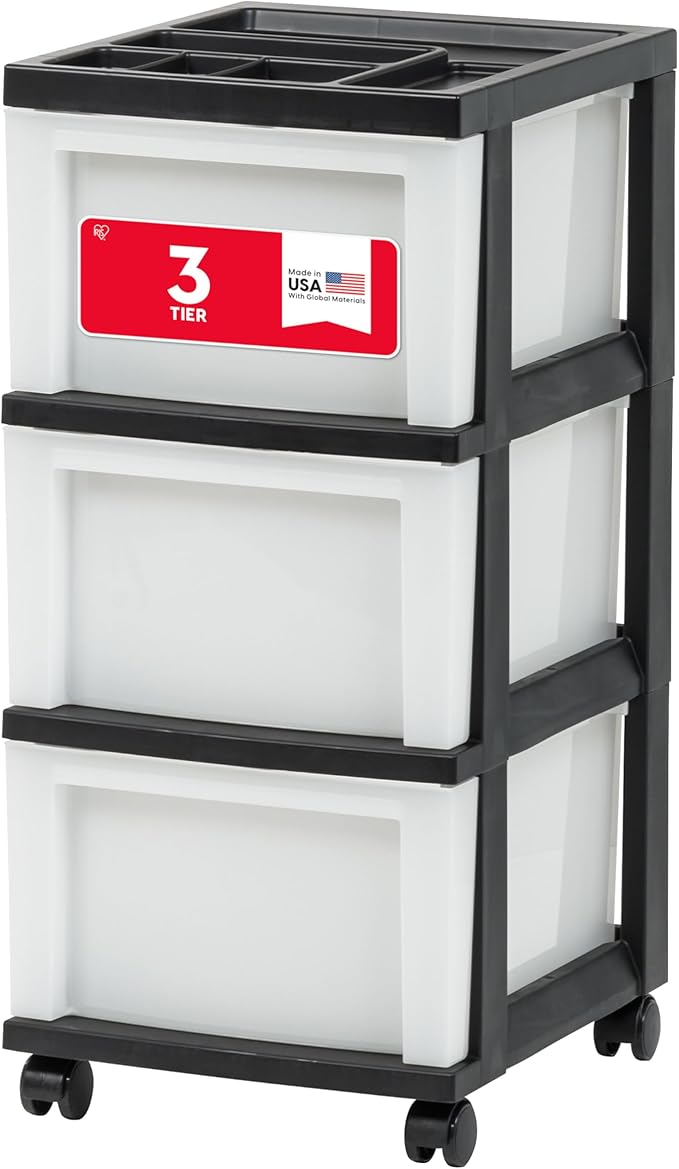 IRIS USA Plastic Drawer Storage Organizer Rolling Cart, by IRISUSA