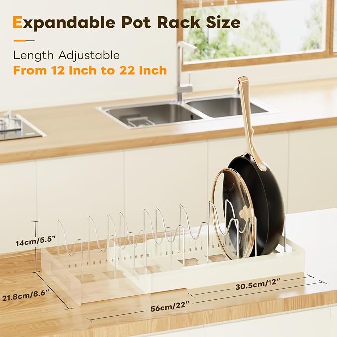 Dayacoco Pot and Pan Organizer, Expandable Pot Organizers Inside Cabinet - Image 2