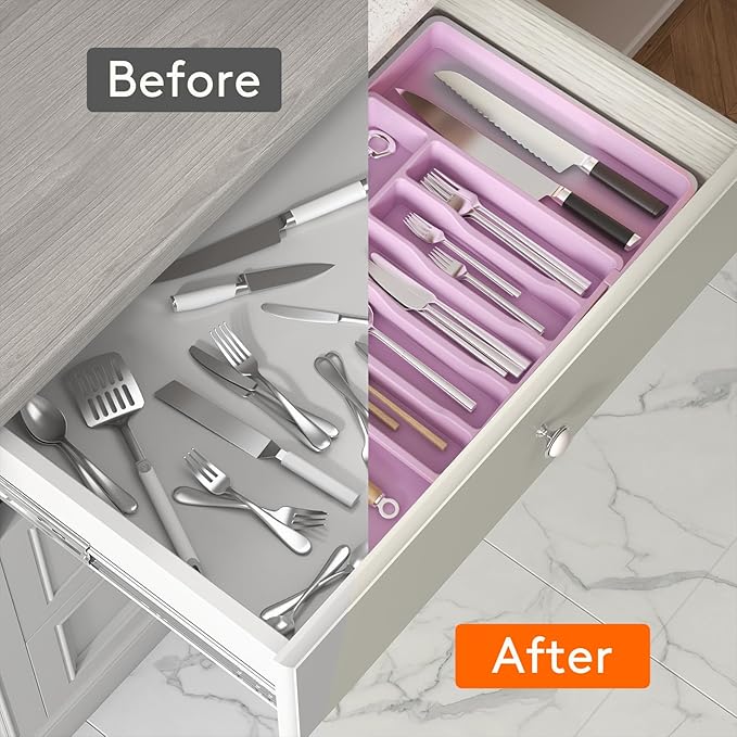 Lifewit Silverware Drawer Organizer, Expandable Utensil Tray - Image 5