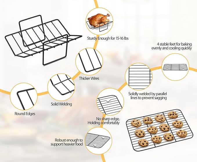 TeamFar Roasting Pan, 14” Nonstick Deep Lasagna Brownie Turkey Pan - Image 4
