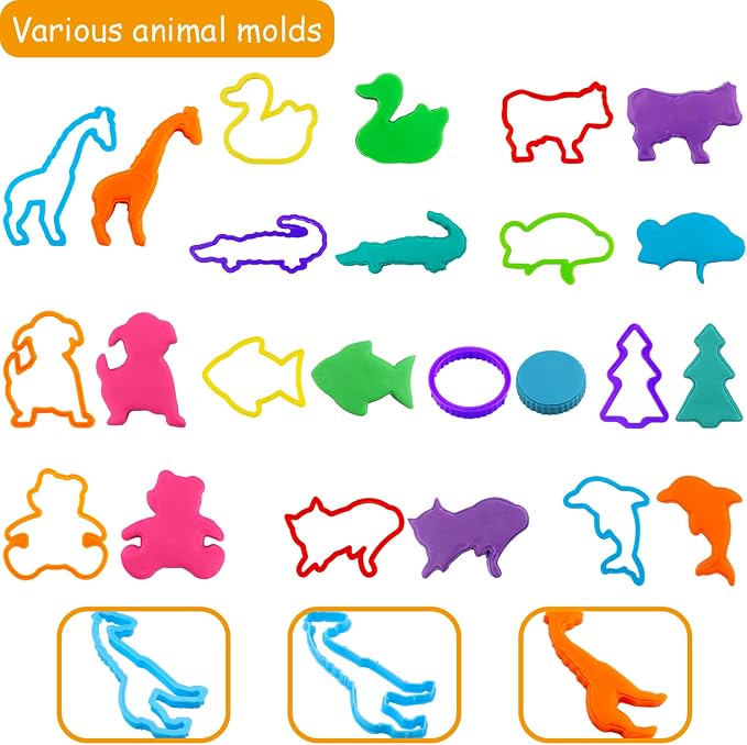 FRIMOONY Plastic Dough Tools for Kids, - Image 4