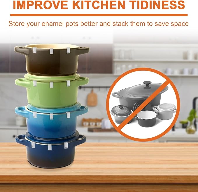 12pcs Dutch Oven Lid Protector Clips, Silicone Cookware Protector, Plastic Pan - Image 4