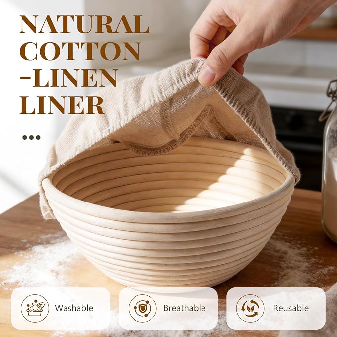 2 Pack Banneton Bread Proofing Baskets - Image 4