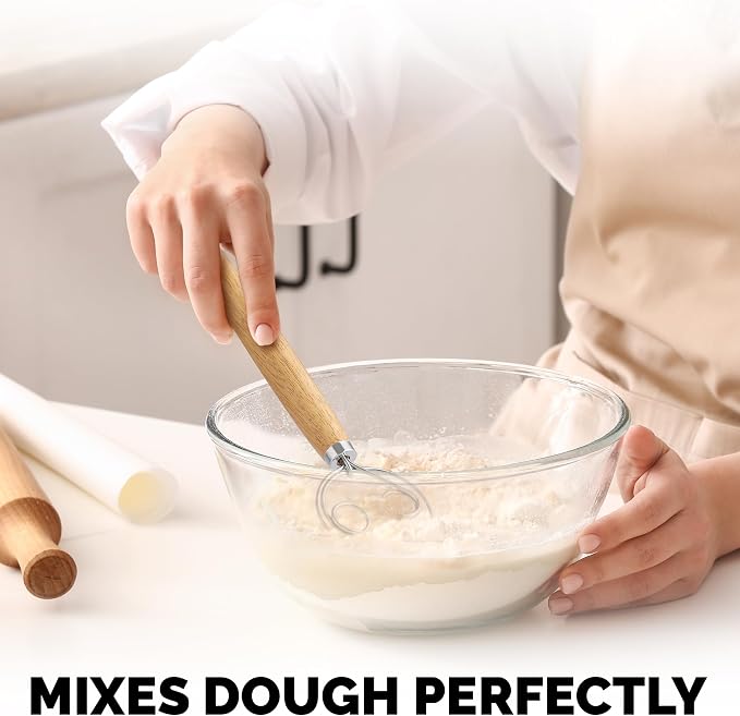 Zulay Kitchen Double-Eye 13" Danish Dough Whisk - Image 7
