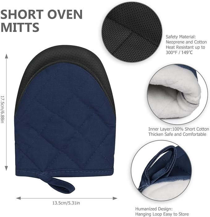 1 Pair Short Oven Mitts - Image 3
