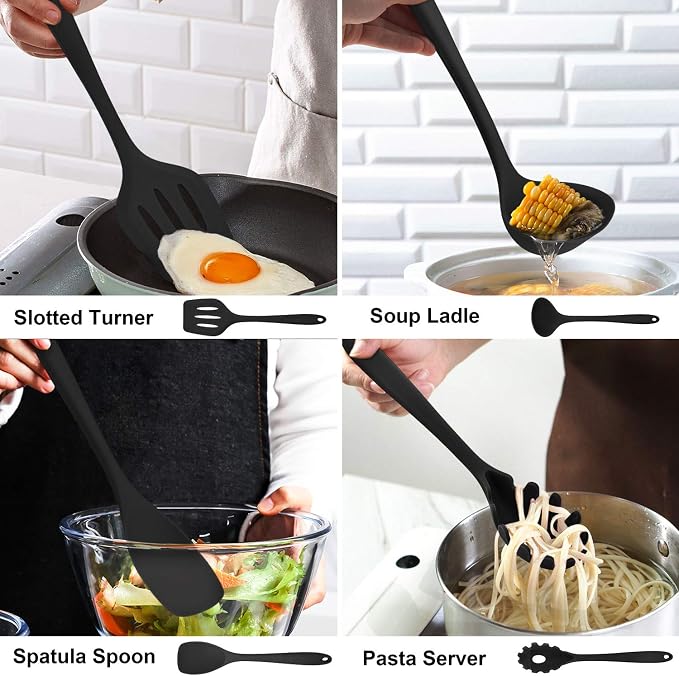 LIANYU 14 Pcs Silicone Kitchen Utensils Set - Image 4