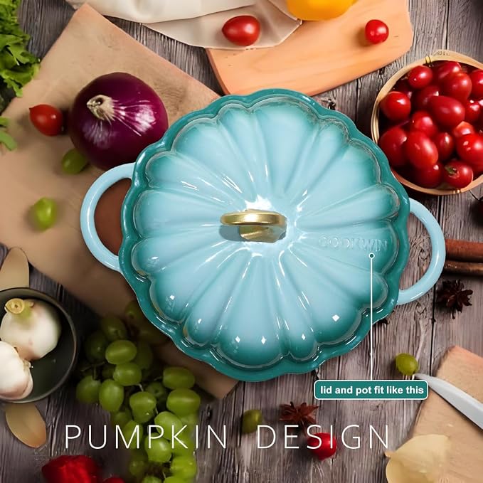 Pumpkin Enameled Cast Iron Dutch Oven - Image 2