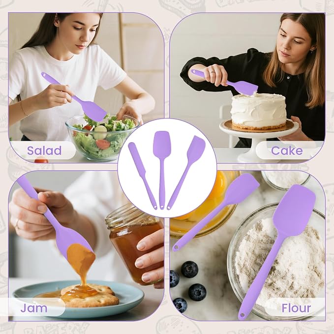 Spatulas Silicone Heat Resistant, Rubber Spatula Food Grade, Handle - Image 4