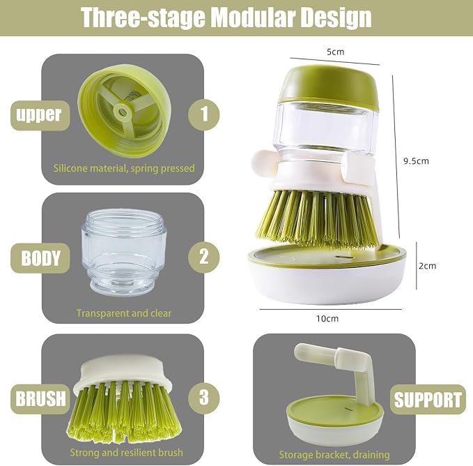 Palm Brush Refills, Dish Brush Replacement Head, 4 Pack - Image 4