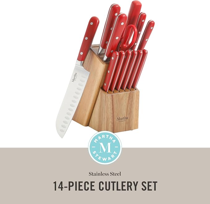MARTHA STEWART Eastwalk 14 Piece High Carbon Staineless Steel Cutlery Knife - Image 2