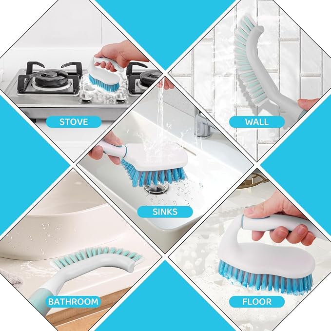 3 Pack Scrub Brush Set, Heavy-Duty Scrub Scrubbing Brushes - Image 7