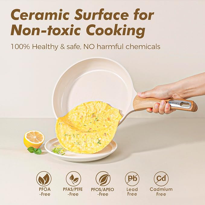 SENSARTE Ceramic Pots and Pans Set Nonstick, Kitchen Cookware Sets, 14-Piece - Image 2