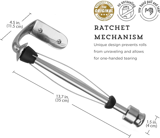 Kamenstein Perfect Tear Wall Mount Paper Towel Holder, Patented Design - Image 4