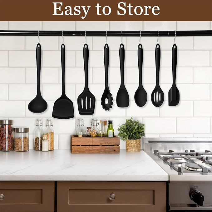 LIANYU 8Pcs Cooking Utensils Set, Heat Resistant Kitchen Utensils, Silicone - Image 7