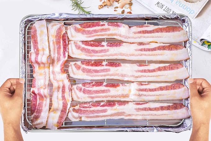 TeamFar Baking Sheet with Cooling Rack, Stainless Steel Half Size Cookie Sheet - Image 3