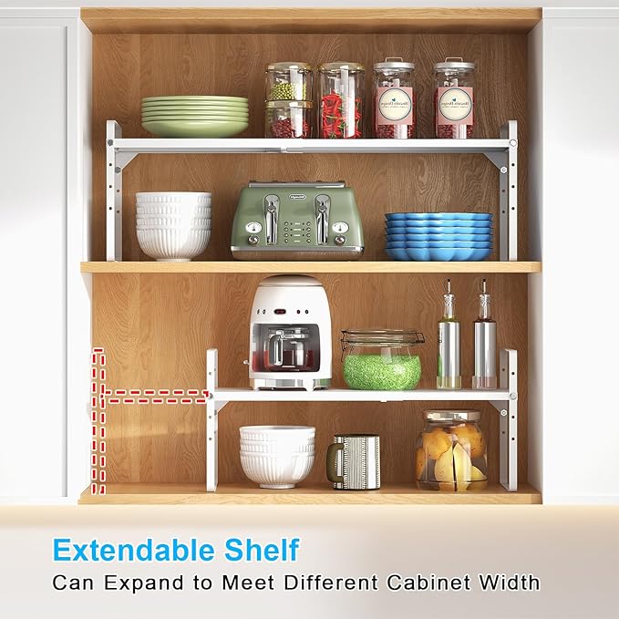 15.5 to 25.5 Inch Expandable Kitchen Cabinet Organizer Shelf, 30 LBS Heavy Duty - Image 4