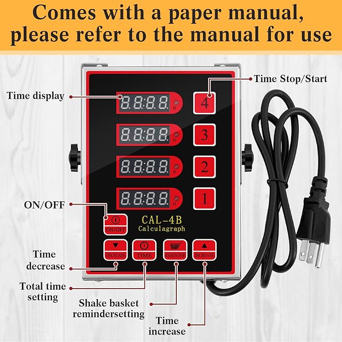 Relaxweex 1 Pack Commercial 4 Channel Digital Kitchen Timer, Wall Mount or - Image 3