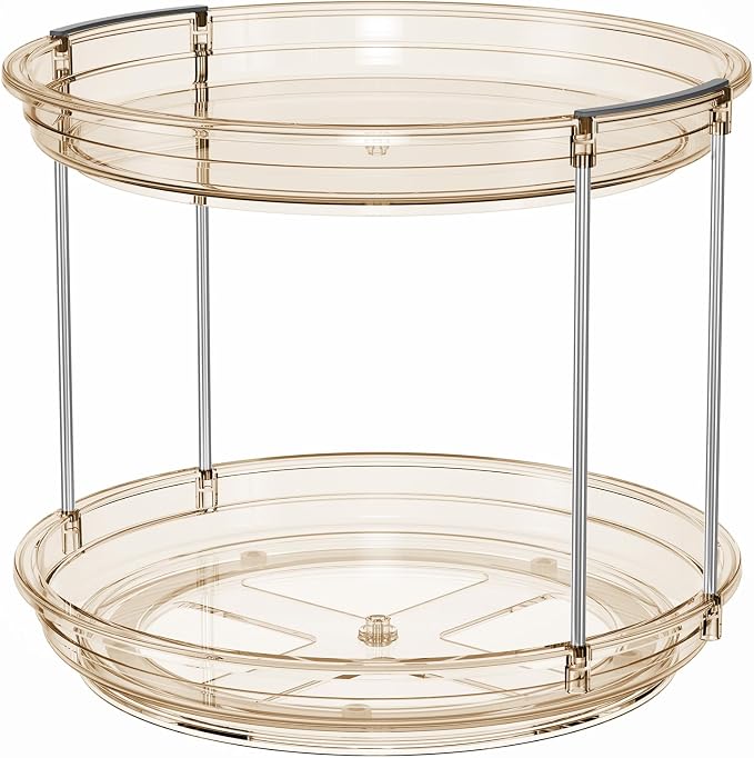 LAMU 2 Tier Lazy Susan Turntable Organizer 9.25'' Rotating Spice Rack - Image 7