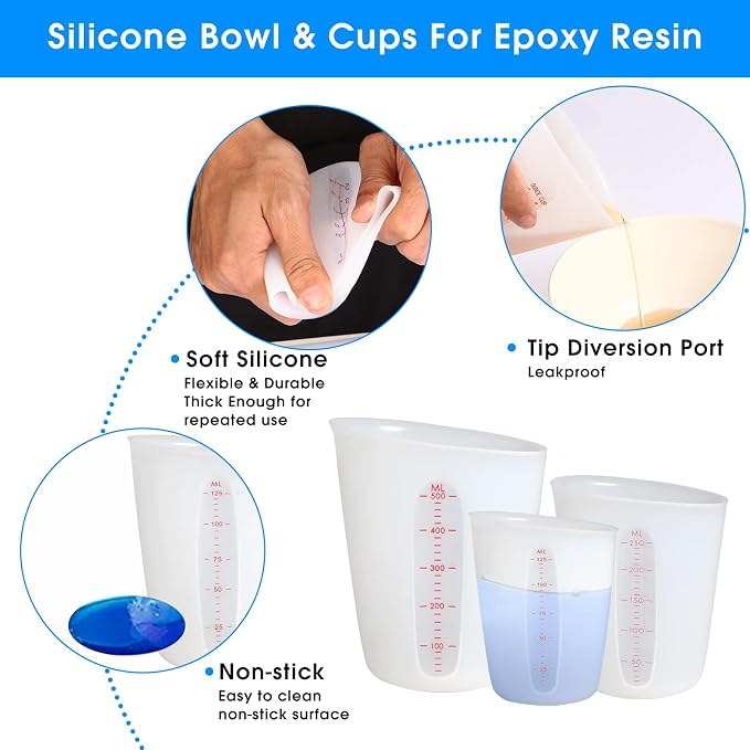 ZUYEE 3 PCS Silicone Measuring Cups Flexible Melting Measure Cups - Image 5