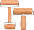 Whaline Wood Pastry Pizza Roller 2 Pieces Non Stick Wooden Rolling Pin by Whaline