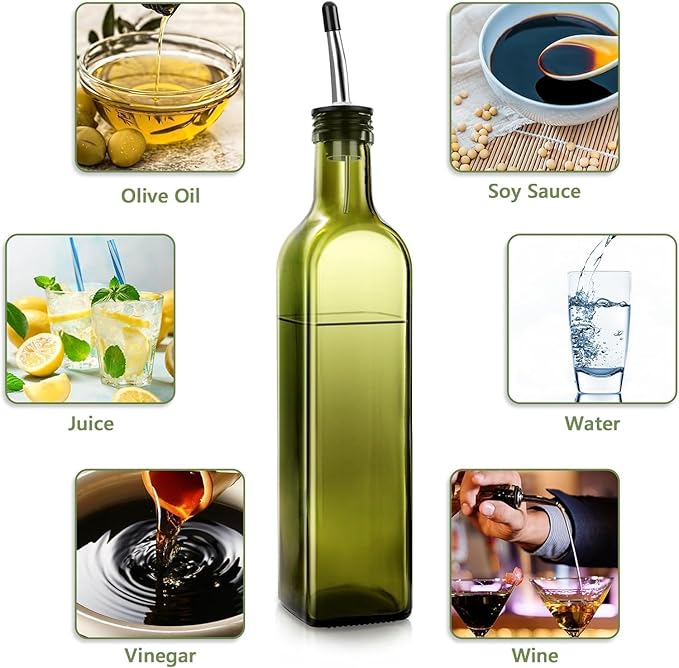 Glass Olive Oil Dispenser and Vinegar Dispenser Set - Image 4