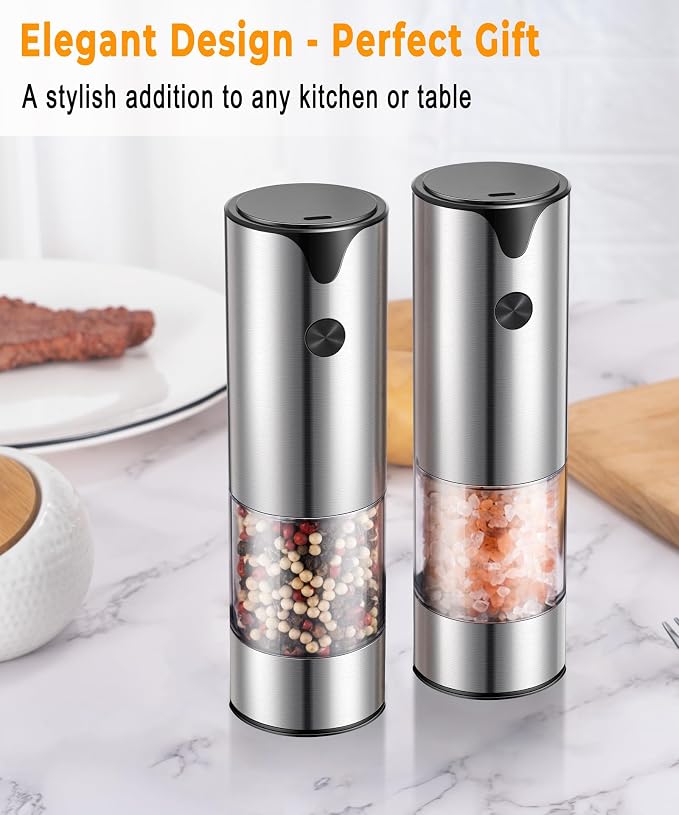Rechargeable Electric Salt and Pepper Grinder Set - Image 6