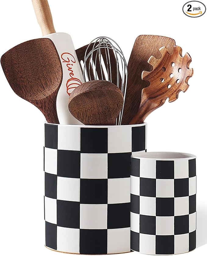 Checkered Kitchen Utensil Holder by Swkien