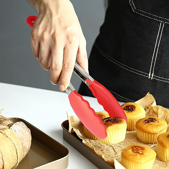 HINMAY Small Tongs Set 7-Inch Mini Tongs - Image 3