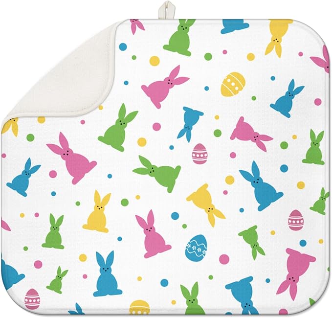 Easter Dish Drying Mat for Kitchen Counter 18" X 24" Microfiber Absorbent by Scritism