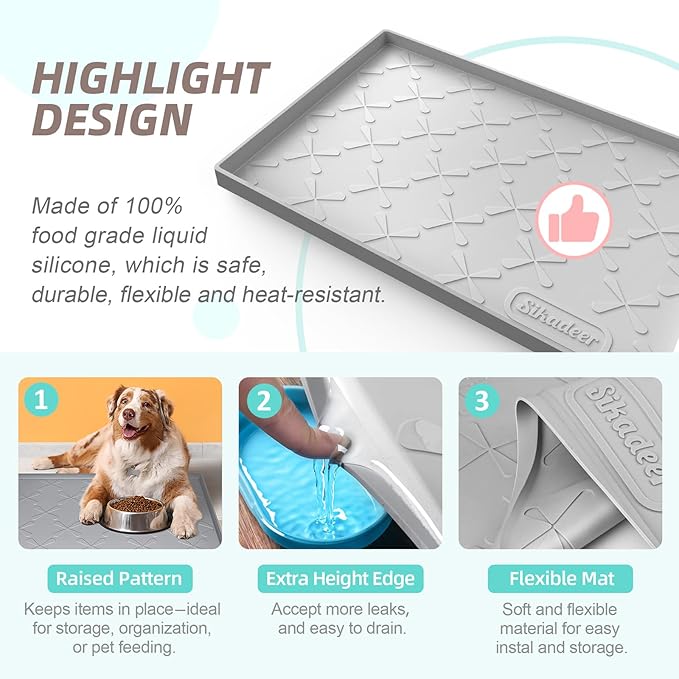 SIKADEER 28" x 22" Under Sink Mat Waterproof, Silicone Mat Kitchen Drawer Shelf - Image 5