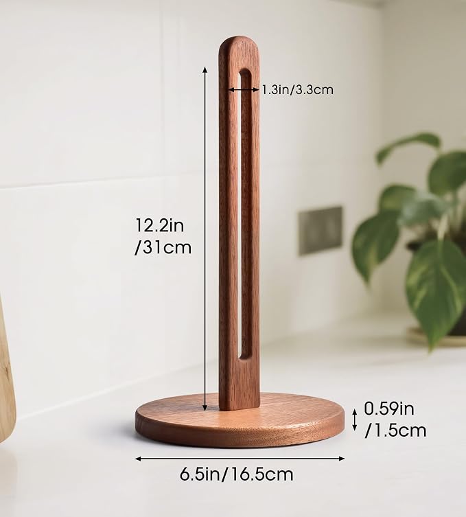 Acacia Wooden Paper Towel Holder Stand - Image 5