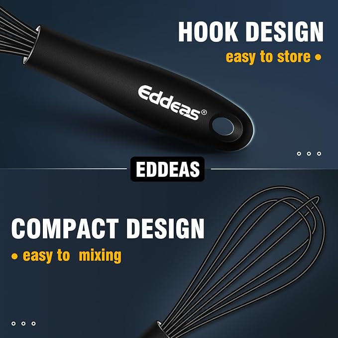 Eddeas Silicone Mini Whisk, Small whisks Non-Stick Tiny Whisks set of 2（5.5in & - Image 8