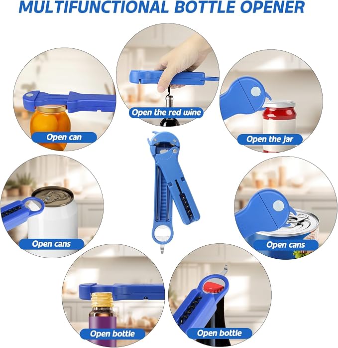 7 in 1 Jar Opener Bottle Opener and Wine Opener - Image 2