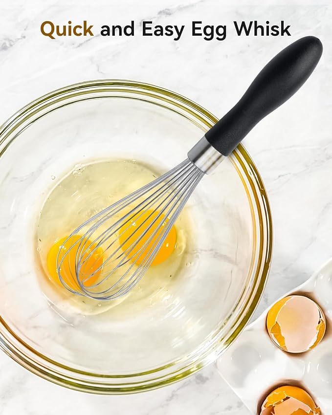 Anyongora 10 Inch Whisk, Sturdy Stainless Steel Wire Whisk - Image 3
