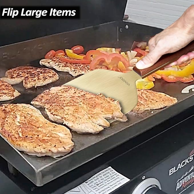Vovoly Extra Wide Griddle Scraper, 5.5''x5.5'' Smashed Burger Scraper Grill - Image 7