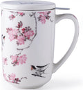AmorArc Porcelain Tea Mug with Infuser and Lids, 18 Oz Coffee Cup Strainer with by AmorArc
