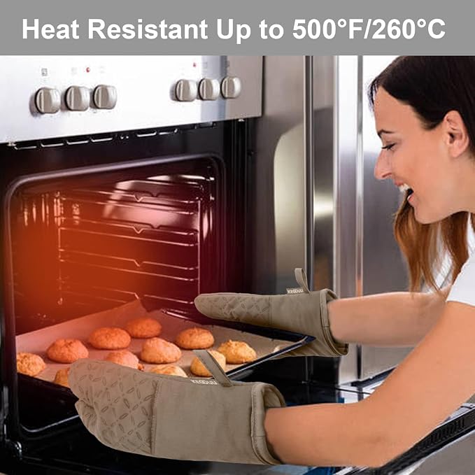 KEGOUU Oven Mitts and Pot Holders 6pcs Set, Kitchen Oven Glove High Heat - Image 5