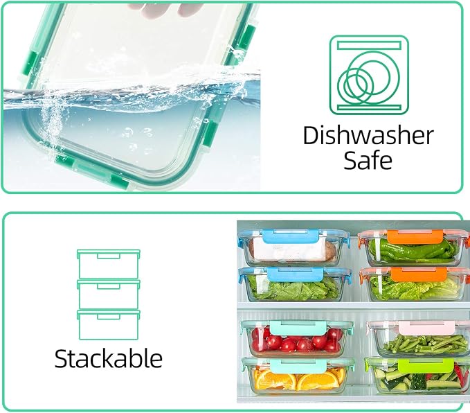 C CREST [10-Pack Glass Food Storage Containers, Meal Prep Containers - Image 4