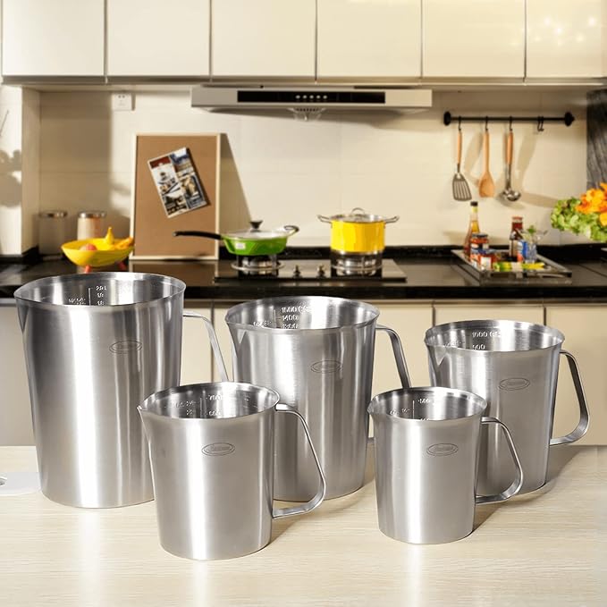 Newness Stainless Steel Measuring Cup, Metal Measuring Cup - Image 2