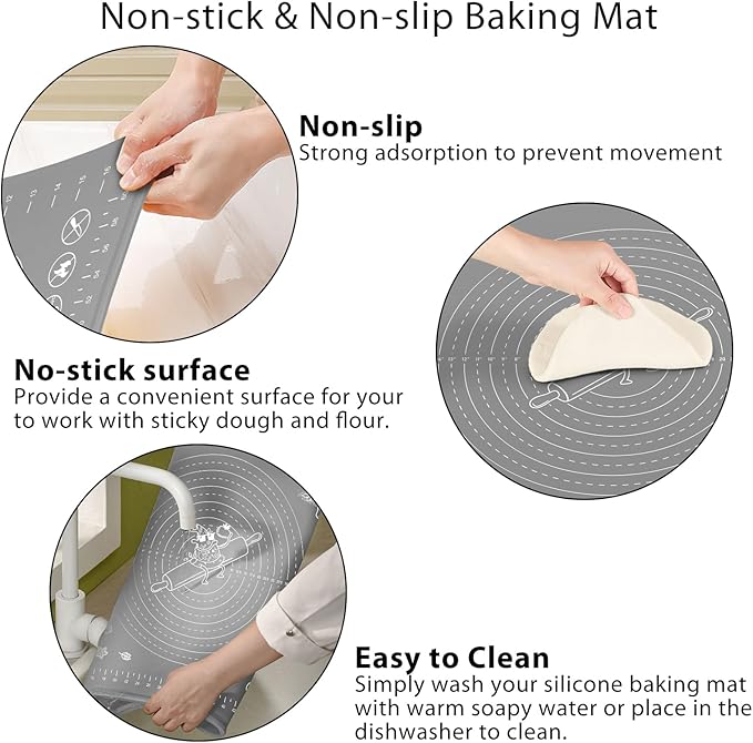 Silicone Pastry Mat 28" x 20" Extra Thick Non Stick Baking Mat - Image 3