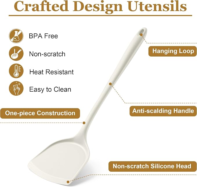 LIANYU 8Pcs Kitchen Cooking Utensils Set, Silicone Utensil Sets, Heat Resistant - Image 4