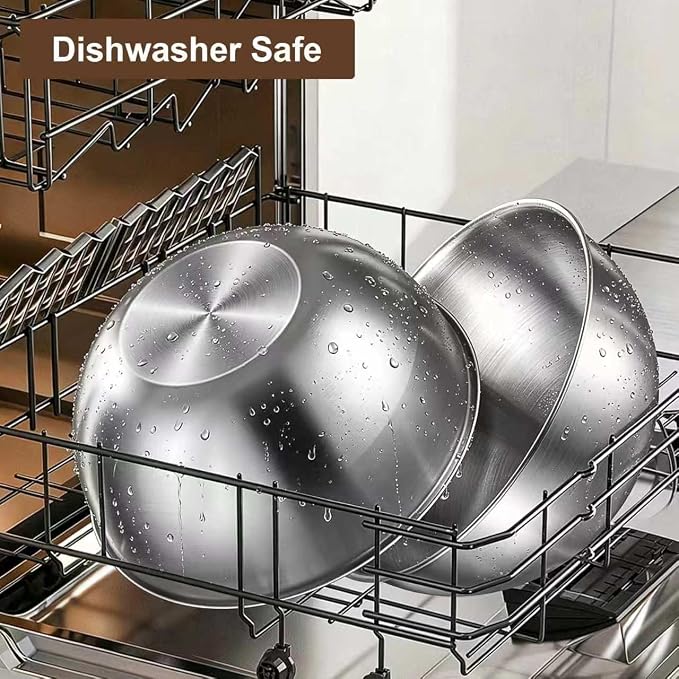 Gronivex Stainless Steel Mixing Bowls Set of 2, Food Grade 304, Dishwasher Safe - Image 6